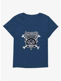 New ✨ Aggretsuko Metal Crossbones 👧 Girls T-Shirt Plus Size 🌟