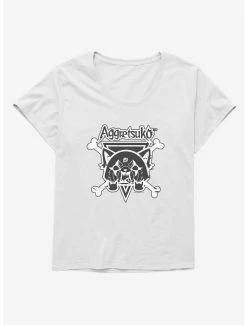 New ✨ Aggretsuko Metal Crossbones 👧 Girls T-Shirt Plus Size 🌟 -Cheap Sanrio Store 18161365 hi