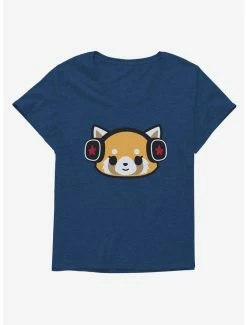 Hot Sale 🛒 Aggretsuko Metal Headphones 👧 Girls T-Shirt Plus Size 🛒 -Cheap Sanrio Store 18161572 hi