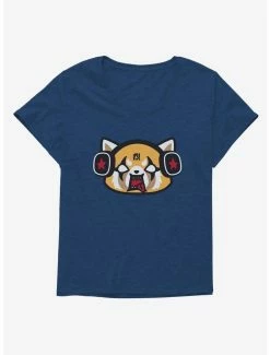 Wholesale ❤️ Aggretsuko Metal Raging Headphones 👧 Girls T-Shirt Plus Size 🥰