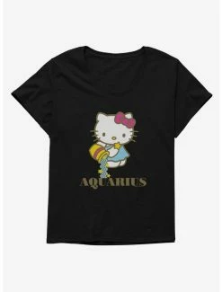 Promo 🧨 Hello Kitty Star Sign Aquarius 👧 Girls T-Shirt Plus Size 👍