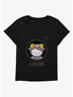 New ✨ Hello Kitty Star Sign Aries Stencil 👧 Girls T-Shirt Plus Size ✔️