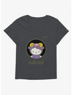 New ✨ Hello Kitty Star Sign Aries Stencil 👧 Girls T-Shirt Plus Size ✔️ -Cheap Sanrio Store 18191720 hi