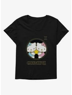 Best Sale 🌟 Hello Kitty Star Sign Gemini Stencil 👧 Girls T-Shirt Plus Size ⌛ -Cheap Sanrio Store 18191927 hi