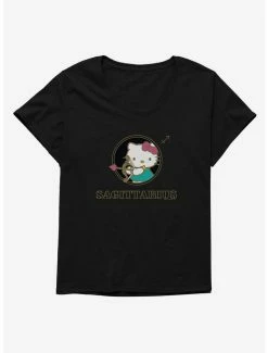 Hot Sale 😍 Hello Kitty Star Sign Sagittarius Stencil 👧 Girls T-Shirt Plus Size 🎁