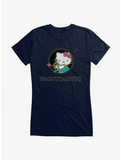 Promo 👏 Hello Kitty Star Sign Sagittarius Stencil 👧 Girls T-Shirt ❤️