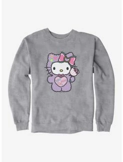 Flash Sale 🎁 Hello Kitty Sugar Rush Fuzzy Lollipop Sweatshirt 💯 -Cheap Sanrio Store 18281872 hi