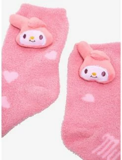 New 🥰 My Melody Plush Fuzzy 🧦 Socks 2 Pair 🛒 -Cheap Sanrio Store 18390883 av3