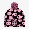 Buy 😀 Kuromi Skull Pom Beanie ⭐ -Cheap Sanrio Store 18394737 hi