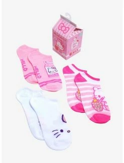 Best Pirce 💯 Hello Kitty Milk Carton No-Show 🧦 Socks 3 Pair 🔔 -Cheap Sanrio Store 18503855 av2
