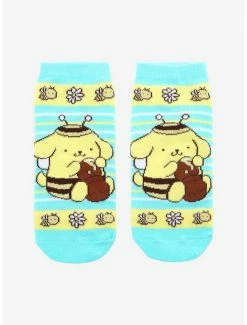 Cheapest 😉 Pompompurin Bee Blue No-Show 🧦 Socks 😀