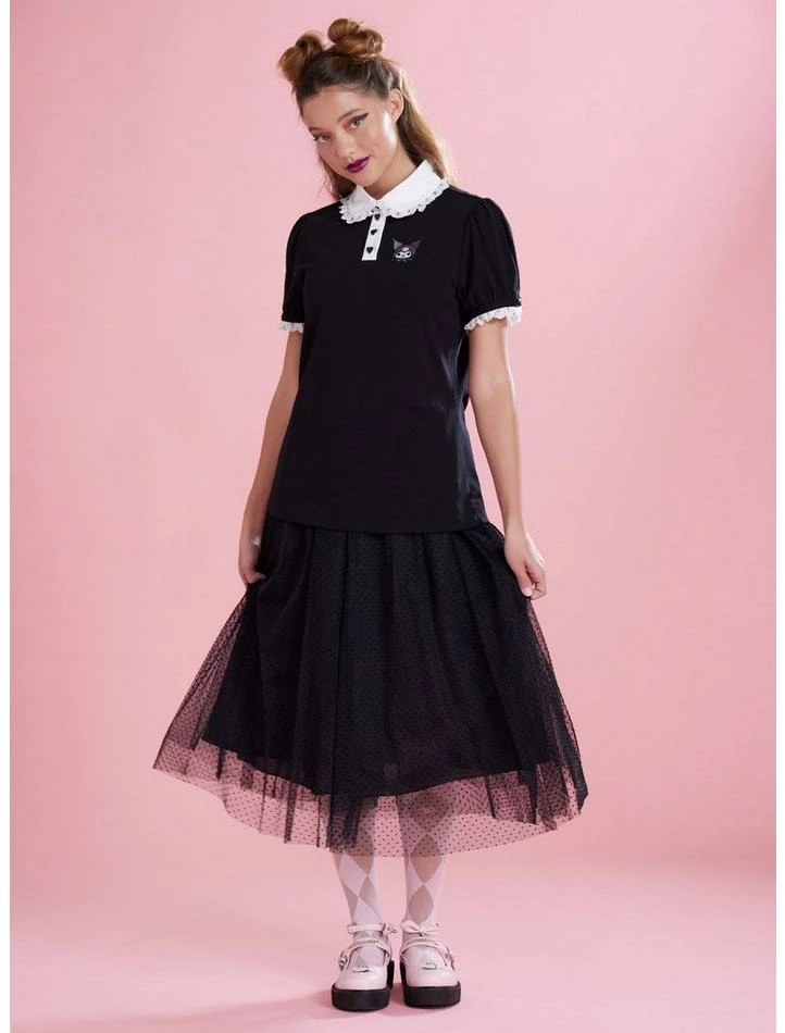 Budget ⭐ Kuromi Lace Collared 👧 Girls Top 🎁 4 Budget ⭐ Kuromi Lace Collared 👧 Girls Top 🎁 - Image 2