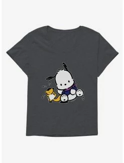 Flash Sale 👍 Pochacco Playing With Mon-Mon 👧 Girls T-Shirt Plus Size 🛒 -Cheap Sanrio Store 18722910 hi 1