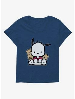 New 🛒 Pochacco Sitting With Friends 👧 Girls T-Shirt Plus Size ✨ -Cheap Sanrio Store 18722991 hi