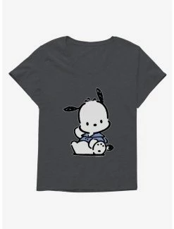 Budget ⌛ Pochacco Waving 👧 Girls T-Shirt Plus Size 🎉 -Cheap Sanrio Store 18723234 hi