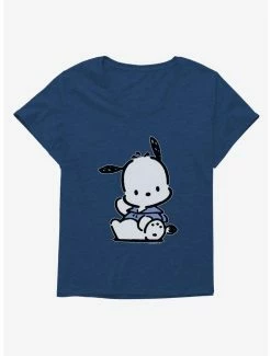 Budget ⌛ Pochacco Waving 👧 Girls T-Shirt Plus Size 🎉 -Cheap Sanrio Store 18723243 hi