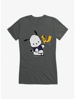 Best deal 🤩 Pochacco Dancing With Mon-Mon 👧 Girls T-Shirt ✔️ -Cheap Sanrio Store 18723394 hi