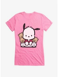 Coupon 🤩 Pochacco Sitting With Friends 👧 Girls T-Shirt ✔️ -Cheap Sanrio Store 18723821 hi 1