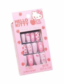 Discount 💯 Hello Kitty Strawberry Milk Faux Nail Set ✔️