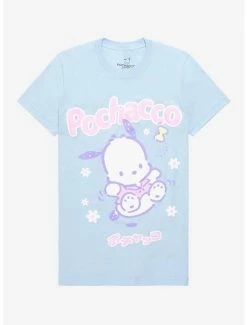 Coupon 😀 Pochacco Pastel Flowers Boyfriend Fit 👧 Girls T-Shirt 🌟