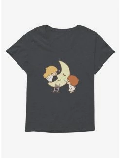 Budget 💯 Little Twin Stars Moon Kisses 👧 Girls T-Shirt Plus Size ⌛