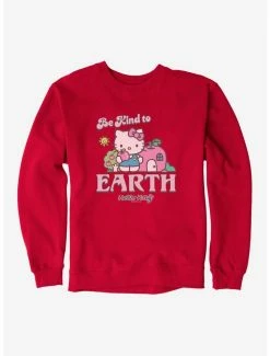 Cheap 🎁 Hello Kitty Be Kind To The Earth Sweatshirt 👍 -Cheap Sanrio Store 18921575 hi