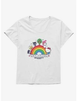 Promo ✔️ Hello Kitty & Friends Earth Day Team Green 👧 Girls T-Shirt Plus Size 🛒 -Cheap Sanrio Store 18922182 hi