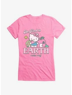 Best Pirce ✔️ Hello Kitty Be Kind To The Earth 👧 Girls T-Shirt 👍 -Cheap Sanrio Store 18922206 hi
