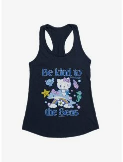 Promo ✨ Hello Kitty Be Kind To The Seas 👧 Girls Tank 🛒 -Cheap Sanrio Store 18922577 hi