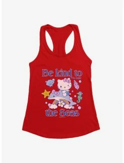 Promo ✨ Hello Kitty Be Kind To The Seas 👧 Girls Tank 🛒 -Cheap Sanrio Store 18922584 hi