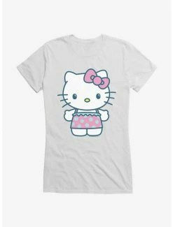 Budget 👍 Hello Kitty Kawaii Vacation Ruffles Outfit 👧 Girls T-Shirt ⭐ -Cheap Sanrio Store 18924323 hi