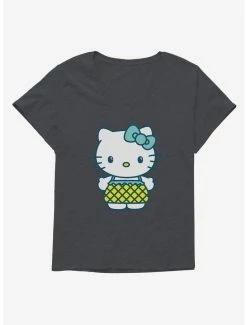 Deals 🧨 Hello Kitty Kawaii Vacation Pineapple Outfit 👧 Girls T-Shirt Plus Size 🔔