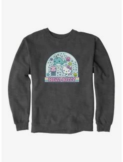 Hot Sale 😀 Hello Kitty Kawaii Vacation Snow Globe Sweatshirt 🧨 -Cheap Sanrio Store 18927238 hi