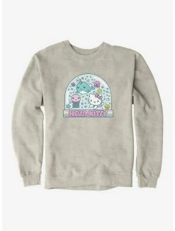 Hot Sale 😀 Hello Kitty Kawaii Vacation Snow Globe Sweatshirt 🧨 -Cheap Sanrio Store 18927259 hi