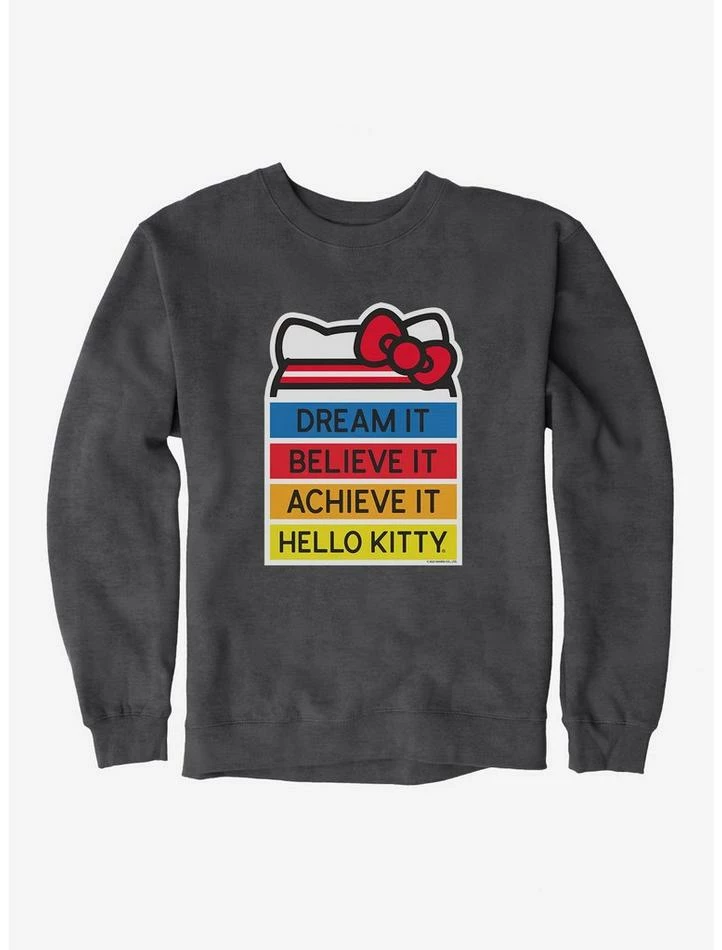 Cheapest 👏 Hello Kitty Dream It Believe It Achieve It Sweatshirt 🛒 3 Cheapest 👏 Hello Kitty Dream It Believe It Achieve It Sweatshirt 🛒