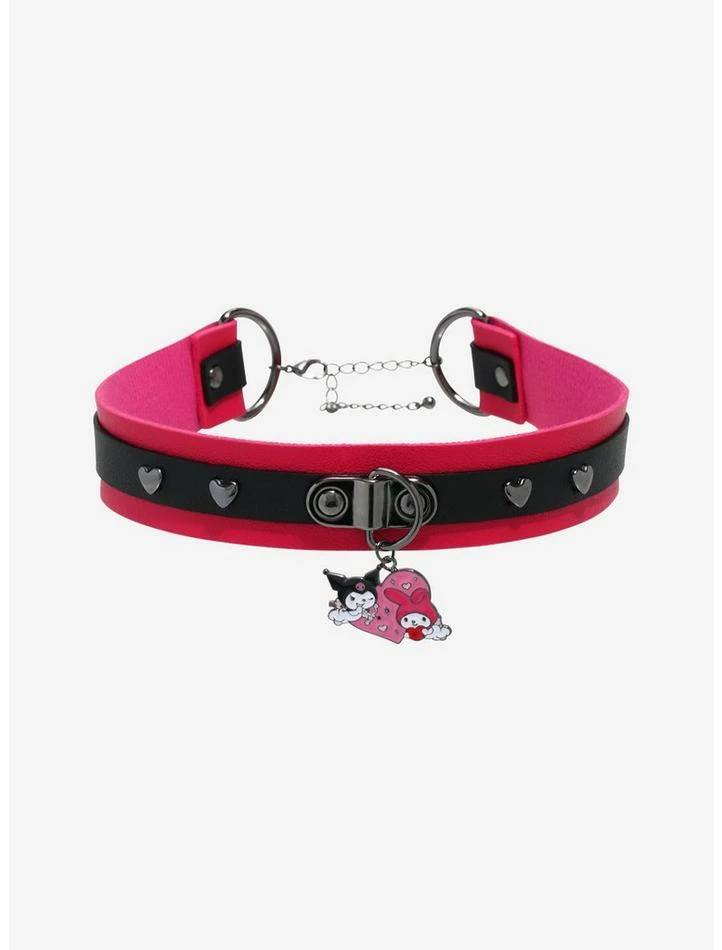 Cheap ✔️ My Melody & Kuromi Heart Charm Choker 🎁 3 Cheap ✔️ My Melody & Kuromi Heart Charm Choker 🎁