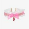 Best deal ⌛ My Melody Heart Charm Pink Lace Satin Choker ✨