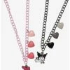 Best Sale ⌛ My Melody & Kuromi Cupid Heart Best Friend Necklace Set 😍 -Cheap Sanrio Store 19049905 hi
