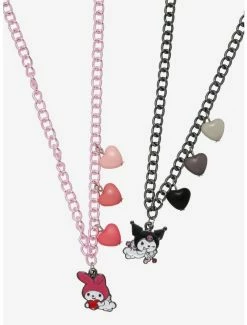 Best Sale ⌛ My Melody & Kuromi Cupid Heart Best Friend Necklace Set 😍