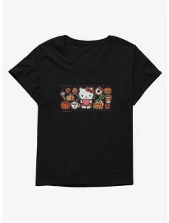 Wholesale 😉 Hello Kitty Pumpkin Spice Food & Decor 👧 Girls T-Shirt Plus Size 😍 -Cheap Sanrio Store 19178097 hi