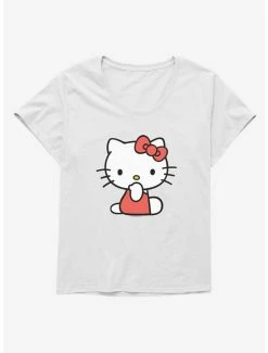 Coupon 😀 Hello Kitty Sitting 👧 Girls T-Shirt Plus Size 🛒 -Cheap Sanrio Store 19178268 hi