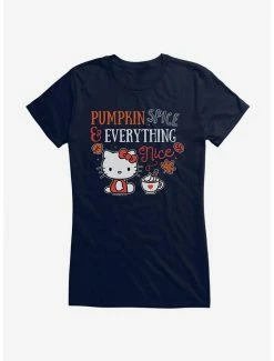 Promo 🌟 Hello Kitty Pumpkin Spice & Everything Nice 👧 Girls T-Shirt ✔️