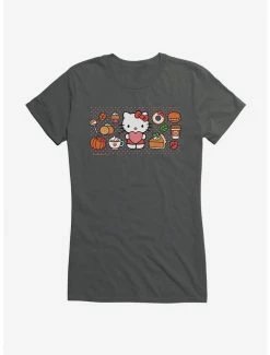 Flash Sale 🧨 Hello Kitty Pumpkin Spice Food & Decor 👧 Girls T-Shirt 👍 -Cheap Sanrio Store 19178326 hi