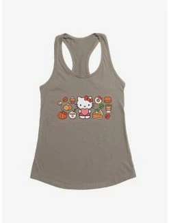 New ✔️ Hello Kitty Pumpkin Spice Food & Decor 👧 Girls Tank 🎉 -Cheap Sanrio Store 19178623 hi