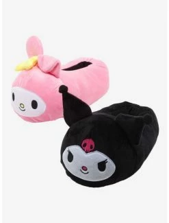 Coupon 🎉 My Melody & Kuromi Mismatch Plush Slippers ⭐ -Cheap Sanrio Store 19226368 av2