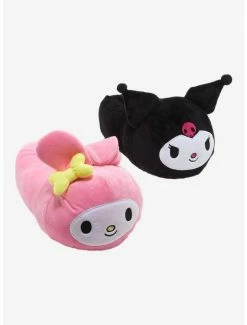 Coupon 🎉 My Melody & Kuromi Mismatch Plush Slippers ⭐