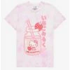 Wholesale 😀 Hello Kitty Strawberry Milk Tie-Dye 👧 Girls T-Shirt ✔️ -Cheap Sanrio Store 19250716 hi