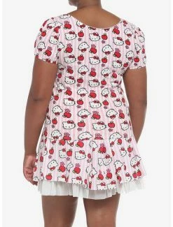 Budget 🌟 Hello Kitty Apple Stripe 👧 Girls Skimmer Top Plus Size 🛒 -Cheap Sanrio Store 19294038 av2