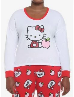 Buy 😉 Hello Kitty Apple 👧 Girls Skimmer Long-Sleeve Pajama Top Plus Size 🥰