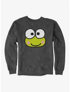 Outlet 😉 Keroppi Face Icon Sweatshirt 😉 -Cheap Sanrio Store 19358373 hi